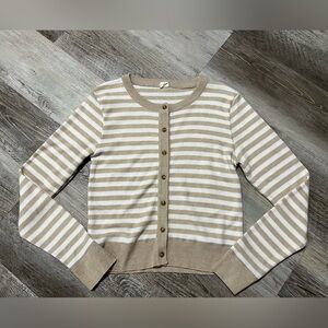 Better Unsaid Striped Long Sleeve Buttoned Cardigan/Top